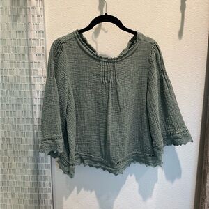 Rylee + Cru Sage Green Blouse